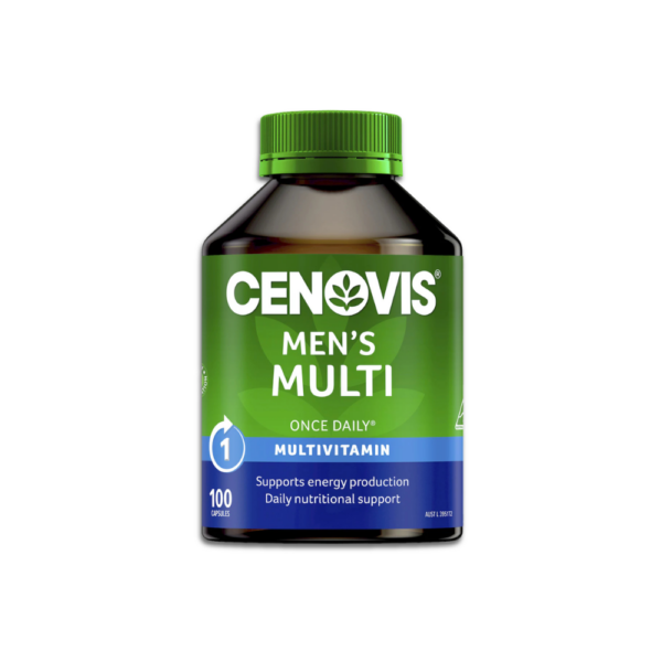 Cenovis Men's Multi multivitamin capsule for daily energy, immunity, nervous system, and eye health