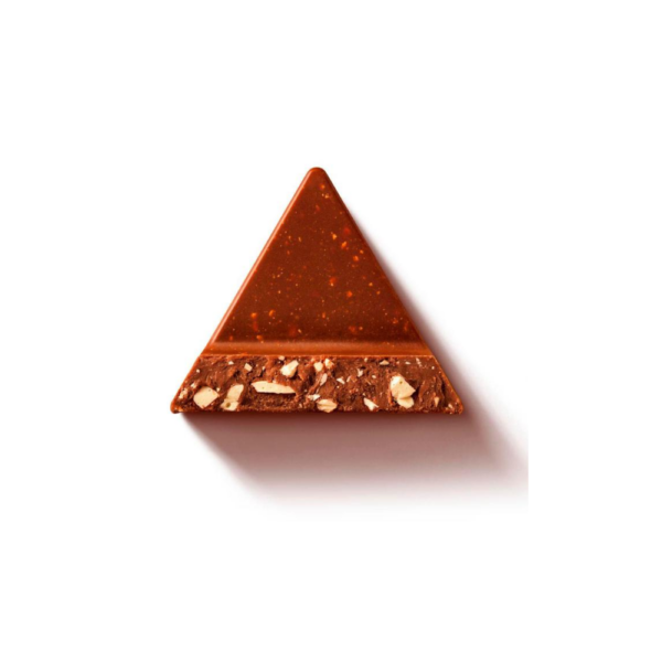 Toblerone premium Swiss milk chocolate triangle bar with honey and almond nougat filling.