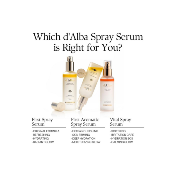 d'Alba Italian White Truffle First Aromatic Spray Serum – Vegan, Glowy, Hydrating & Antioxidant Face Mist; Deep Hydration & Skin-Firming Serum; Korean Skincare (120ml)
