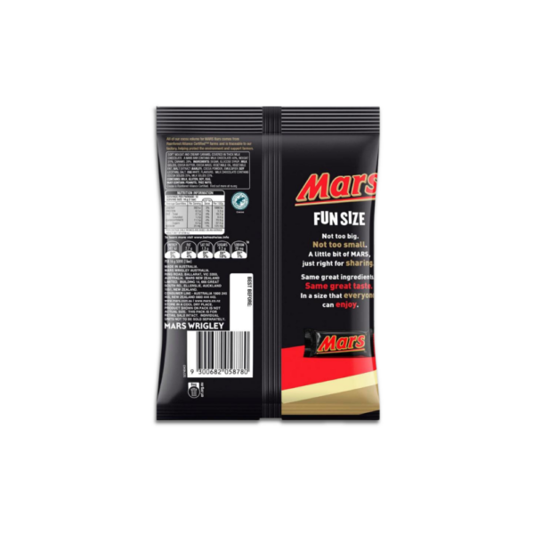 MARS Fun Size Chocolate Bars 12 Pack – Nougat & Caramel Milk Chocolate Party Bag Mars fun size chocolate bars 12 pack with nougat and caramel coated in milk chocolate.