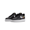 Nike Air Force 1 ’07 women's black leather sneakers with embroidered flowers and classic Air Sole cushioning.