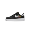 Nike Air Force 1 ’07 women's black leather sneakers with embroidered flowers and classic Air Sole cushioning.