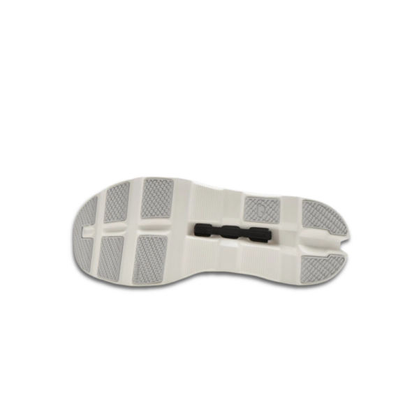 On Running Cloudmonster grey running sneakers with breathable upper and cushioned CloudTec sole.