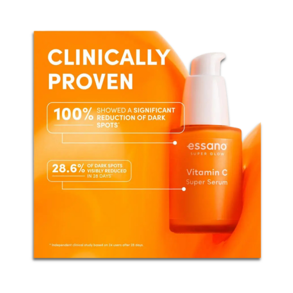 Essano Vitamin C Brightening Serum with niacinamide and papaya oil for dark spots, pigmentation, and glowing skin.