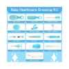 Baby Healthcare and Grooming Kit, 21pcs Baby Electric Nail Trimmer Set Newborn Nursery Health Care Set for Newborn Infant Toddlers Baby Boys Girls Kids Haircut Tools (21 Kits Grey White & Blue)