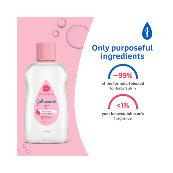 Johnson's Gentle Mild Moisturising Baby Oil 200mL