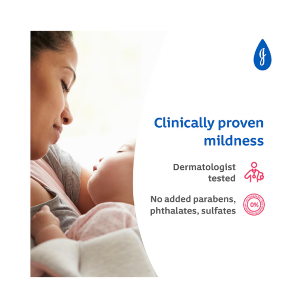 Johnson’s Baby Oil bottle with gentle mineral oil formula for baby and adult soft, moisturised skin.