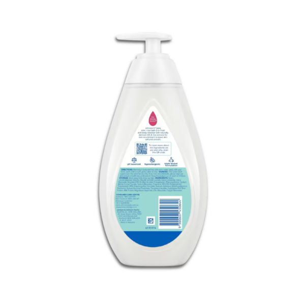 Johnson's Milk + Rice Tear Free Gentle Nourish Moisturising Baby Bath 500mL