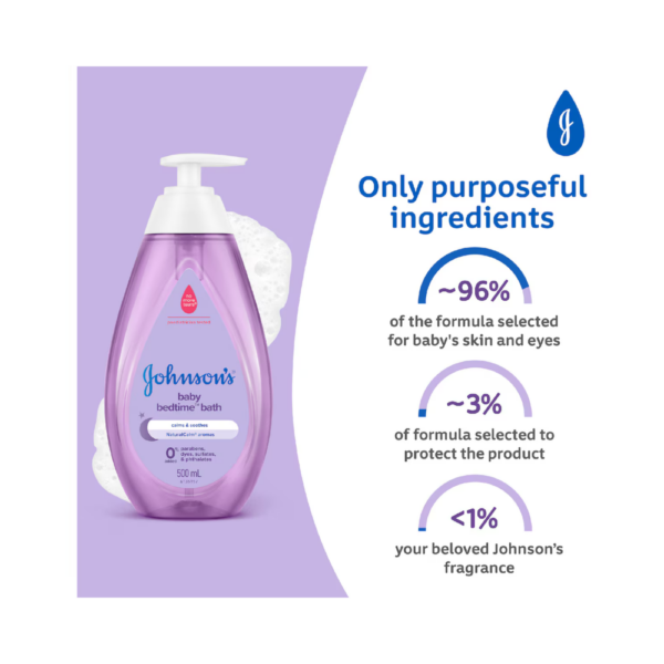 Johnson's Bedtime Gentle Calming Scented Tear Free Baby Bath 500mL