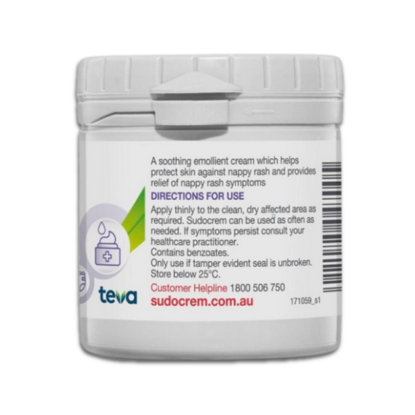 Sudocrem antiseptic cream for nappy rash relief and skin protection with zinc oxide formula.