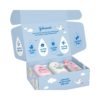 Johnson’s gentle baby cleansing products set, dye-free and safe for delicate and sensitive baby skin.