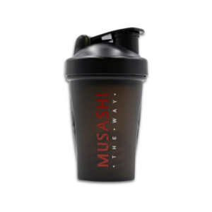 Musashi Mini Shaker portable gym bottle for mixing protein shakes and sports supplements.